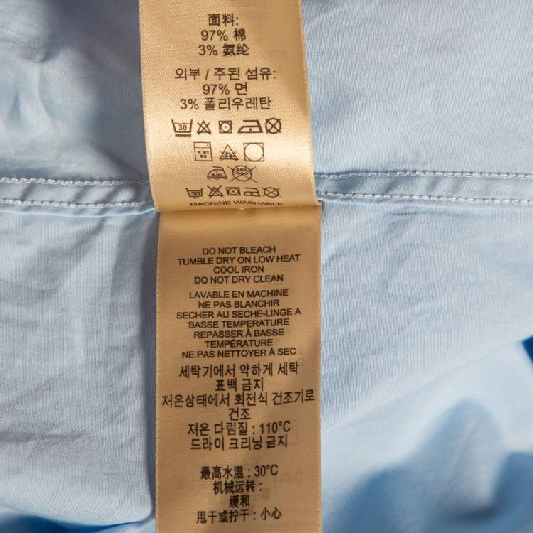 Pre Owned Burberry Brit Light Blue Novacheck Detail Cotton Shirt L