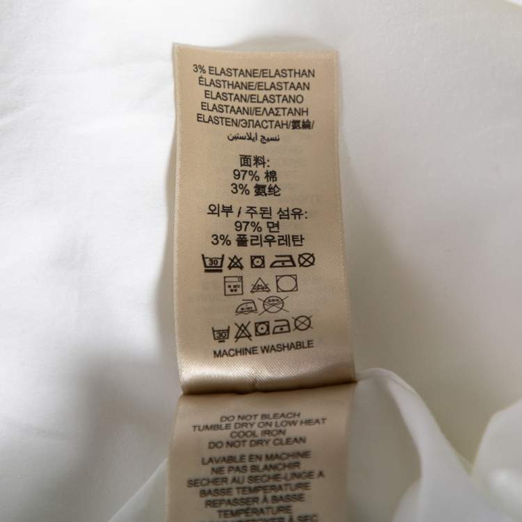 Pre Owned Burberry Brit White Cotton Nova Check Detail Button Front Shirt L
