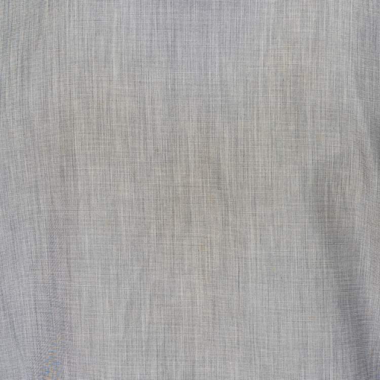 Pre Owned Burberry Grey Cotton Nova Check Trim Detail Button Front Shirt S
