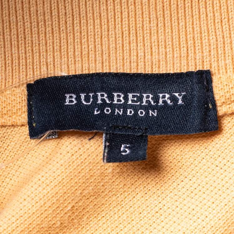 Pre Owned Burberry Vintage Light Orange Cotton New Brinson Polo T-Shirt L