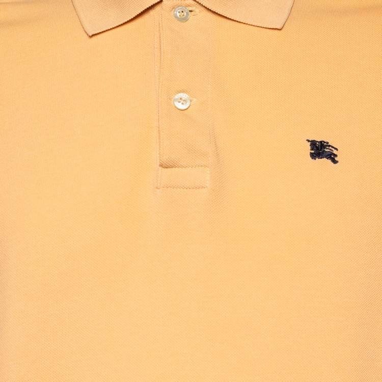 Pre Owned Burberry Vintage Light Orange Cotton New Brinson Polo T-Shirt L