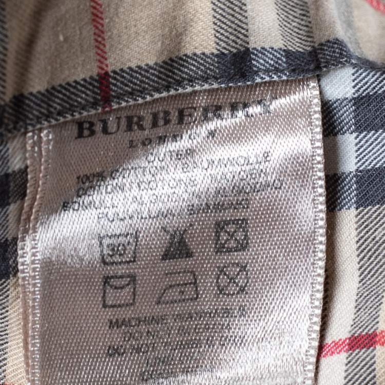 مملوكة مسبقًا Burberry Beige Nova Check Cotton Long Sleeve Shirt M