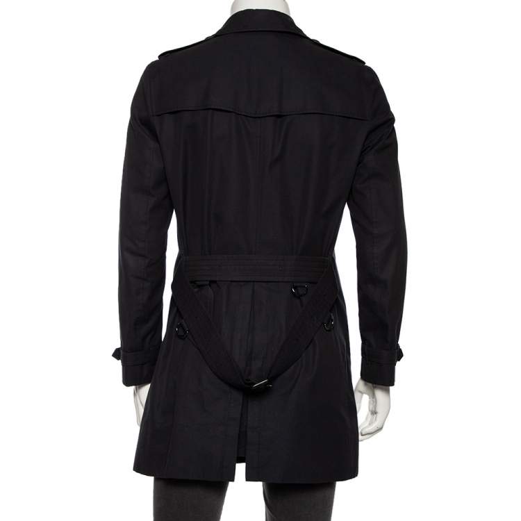 Pre Owned Burberry Navy Blue Cotton Belted Britton Trench Coat M