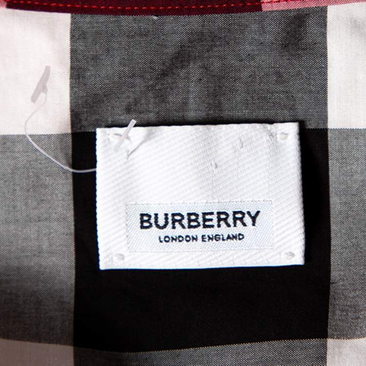 Pre Owned Burberry Red Checkered Cotton Stretch Button Front Shirt M 