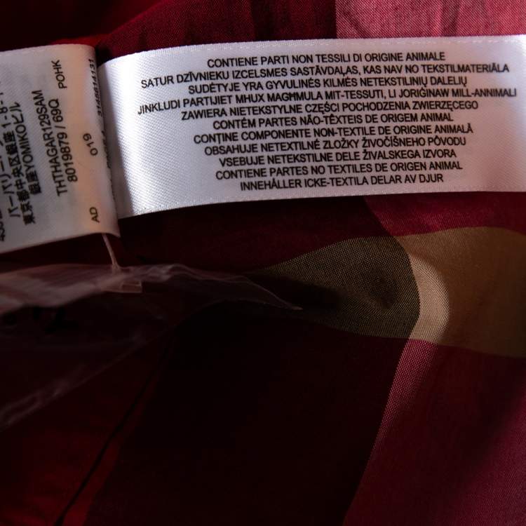 Pre Owned Burberry Red Checkered Cotton Stretch Button Front Shirt M 