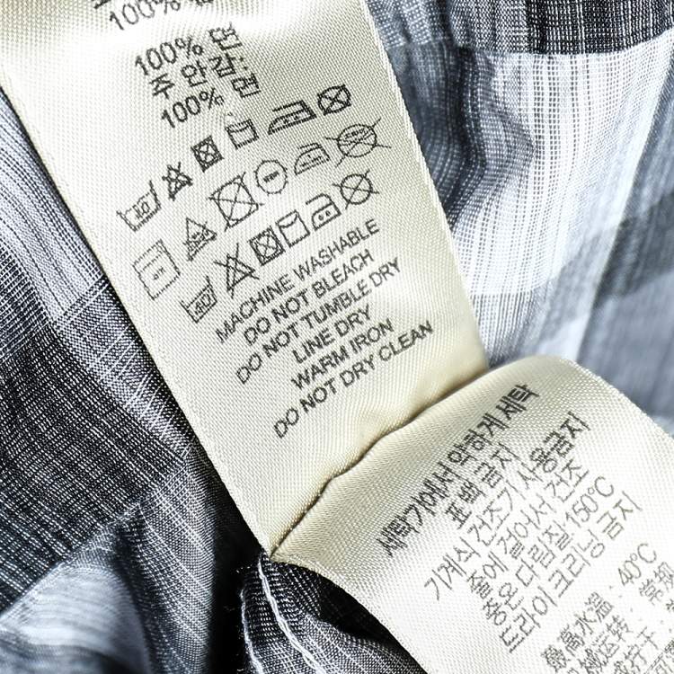 Pre Owned Burberry Brit Grey Checked Cotton Poplin Long Sleeve Shirt L