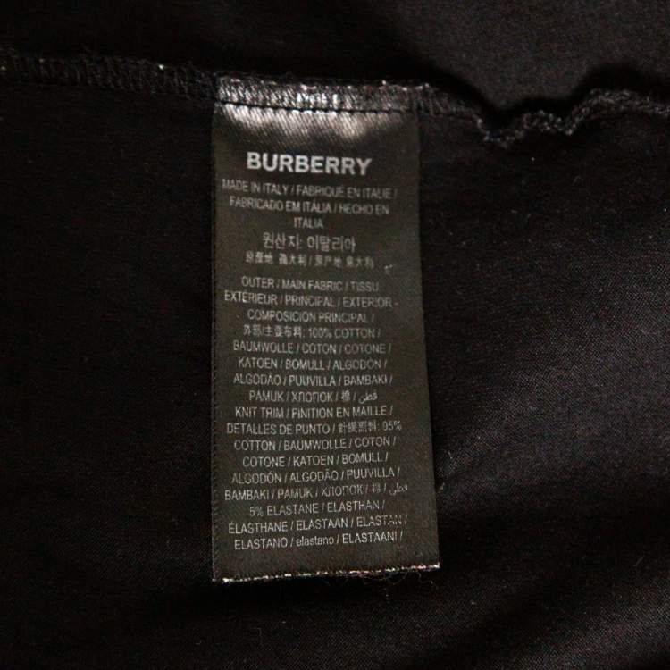 Pre Owned Burberry Black B series Monogram Logo Detail Limited Edition Crew Neck T Shirt S