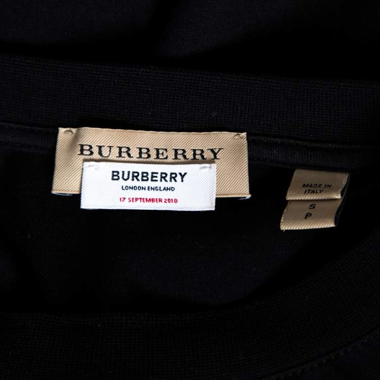 Pre Owned Burberry Black B series Monogram Logo Detail Limited Edition Crew Neck T Shirt S