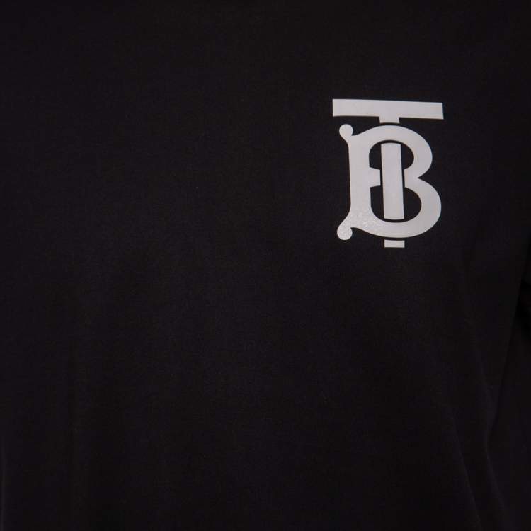 Pre Owned Burberry Black B series Monogram Logo Detail Limited Edition Crew Neck T Shirt S
