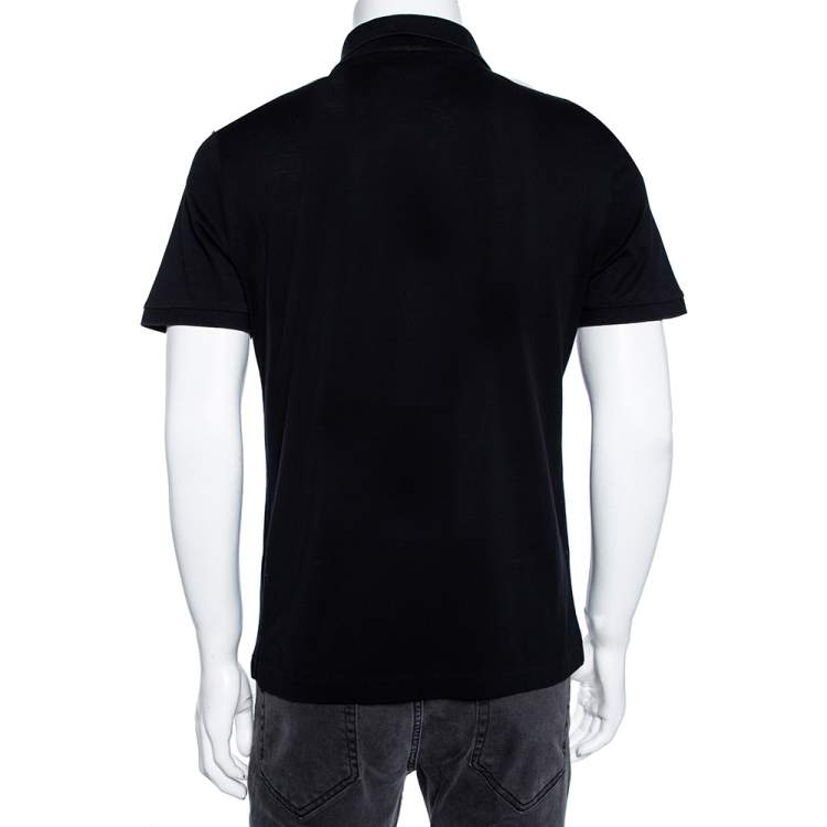 Pre Owned Burberry Black Cotton Pique Talsworth Short Sleeve Polo T-Shirt L