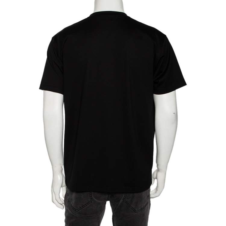 Pre Owned Burberry Black Printed Cotton Short Sleeve T-Shirt S