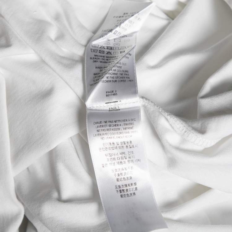 Pre Owned Burberry White Cotton Monogram Logo Printed Short Sleeve T-Shirt M 