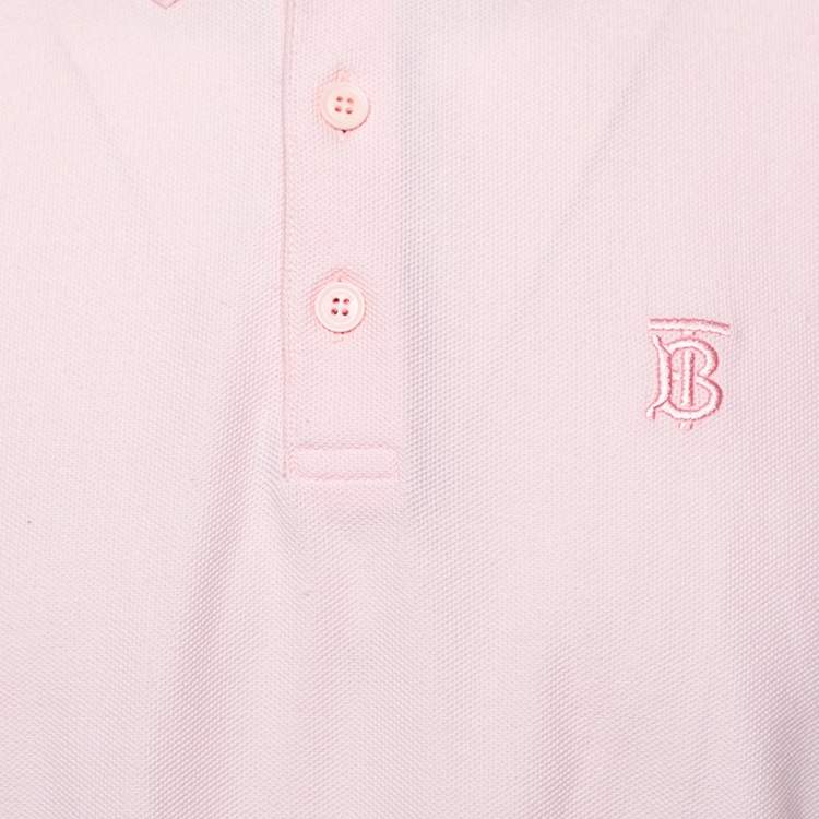 مملوكة مسبقًا Burberry Pink Cotton Pique Logo Embroidered Polo T-Shirt XL