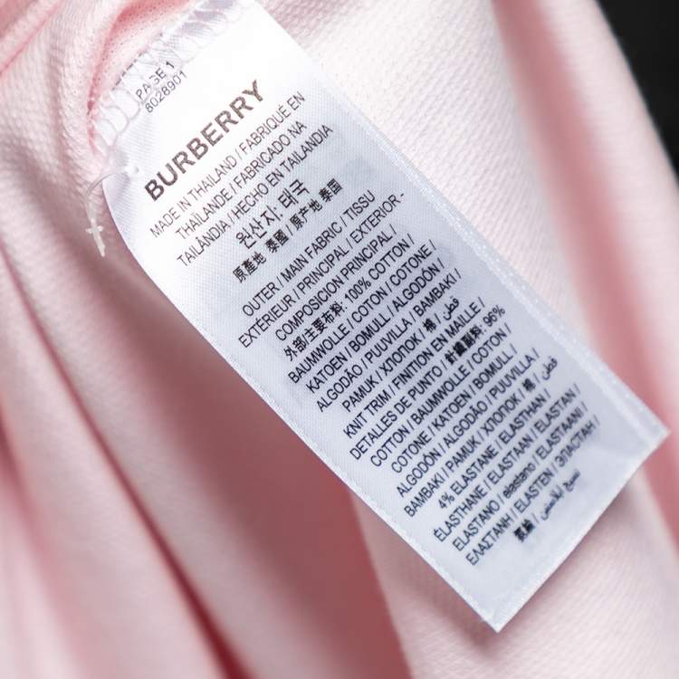 مملوكة مسبقًا Burberry Pink Cotton Pique Logo Embroidered Polo T-Shirt XL