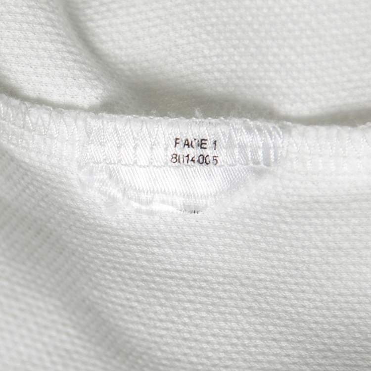 Pre Owned Burberry White Cotton Pique Logo Embroidered Polo T-Shirt XL