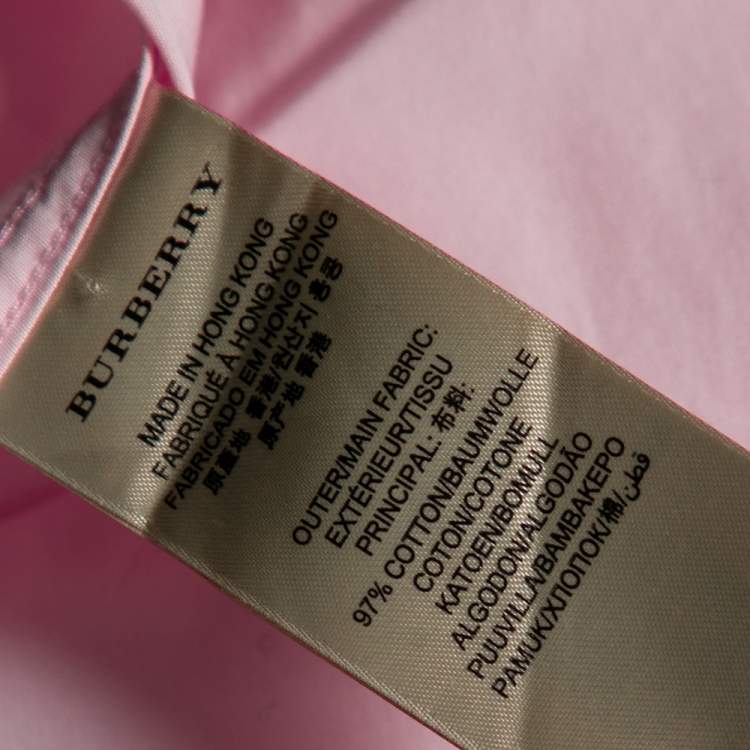 Pre Owned Burberry Brit Pink Cotton Button Front Long Sleeve Shirt S