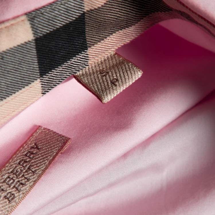 Pre Owned Burberry Brit Pink Cotton Button Front Long Sleeve Shirt S