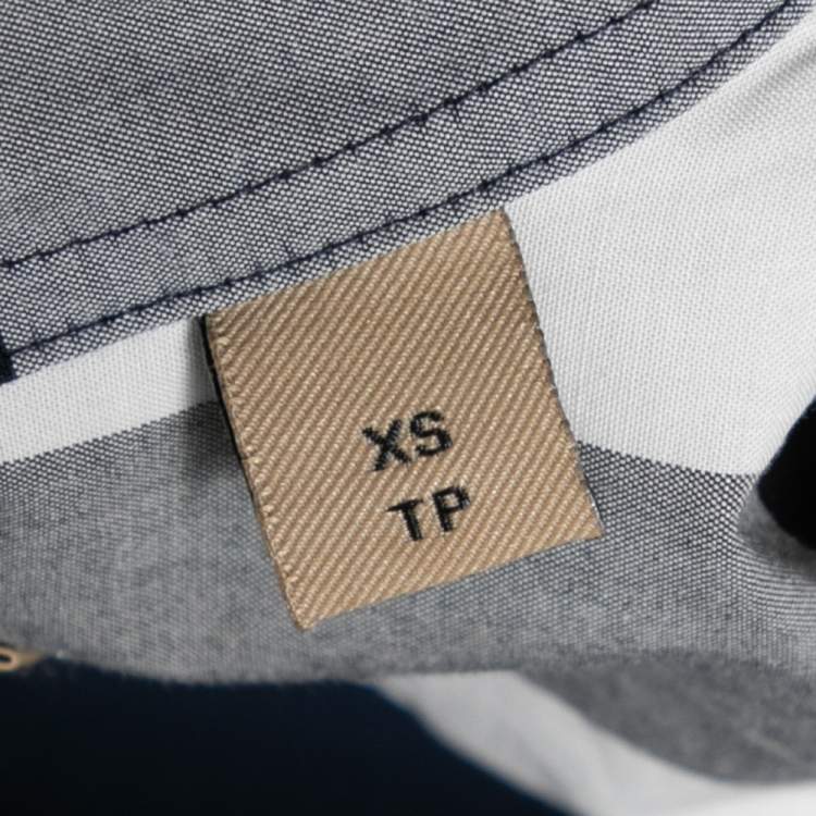 Pre Owned Burberry Blue Exploded Check Cotton Button Front Shirt XS