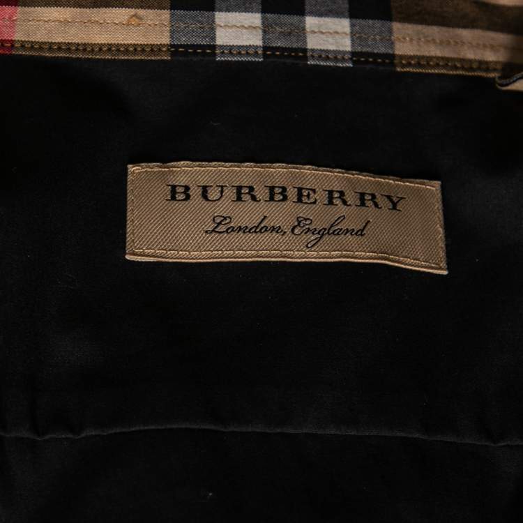 Pre Owned Burberry Black Cotton Button Front Shirt XS