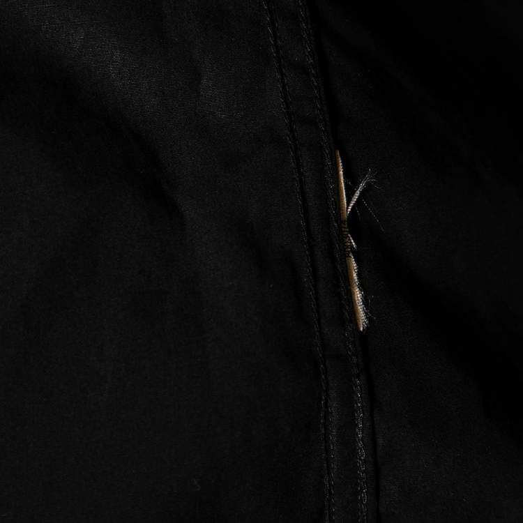 Pre Owned Burberry Black Cotton Button Front Shirt XS