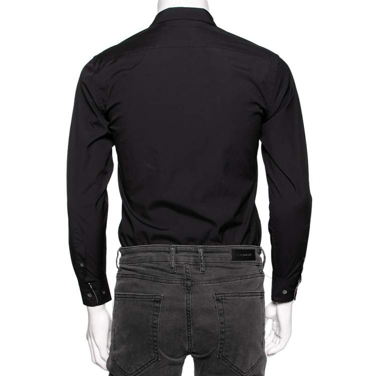 Pre Owned Burberry Black Cotton Button Front Shirt XS