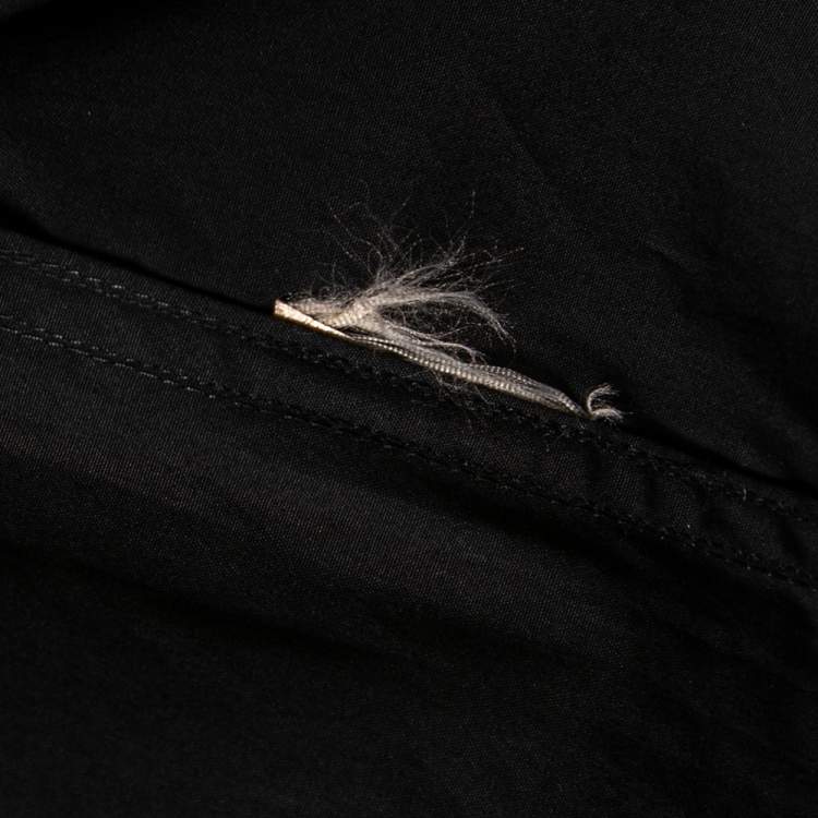 Pre Owned Burberry Black Cotton Button Front Shirt XS