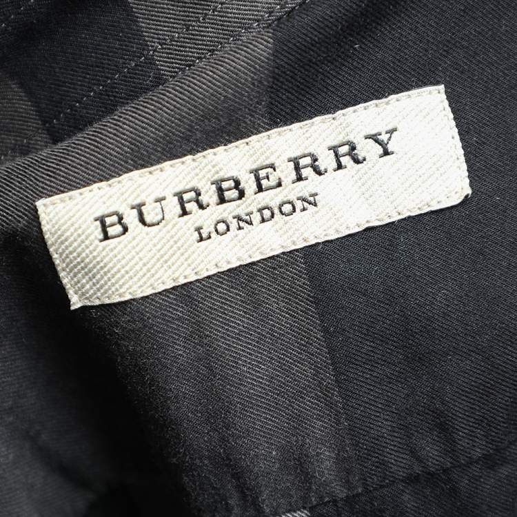 مملوكة مسبقًا Burberry Black Nova Check Cotton Tailored Shirt L