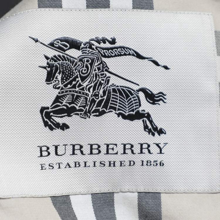 Pre Owned Burberry Beige Cotton Gabardine Long Trench Coat XXL