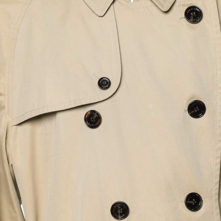 Pre Owned Burberry Beige Cotton Gabardine Long Trench Coat XXL