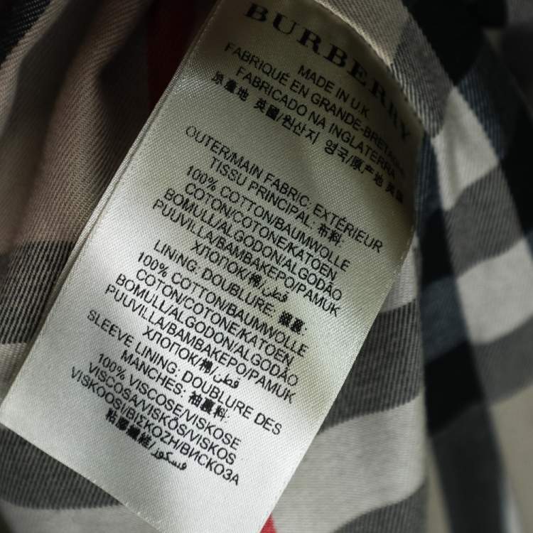 Pre Owned Burberry Beige Cotton Gabardine Long Trench Coat XXL