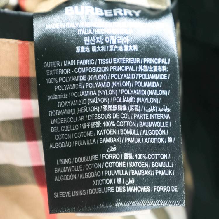 Pre Owned Burberry Black Taffeta Double Breasted Long Coat XL
