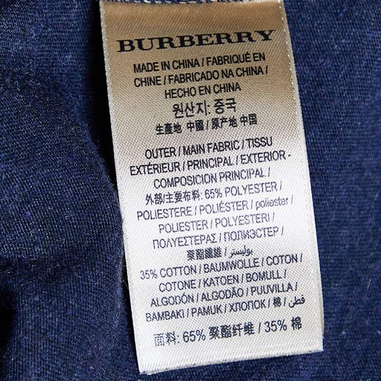 مملوكة مسبقًا Burberry Navy Blue Logo Printed Crew Neck T-Shirt M