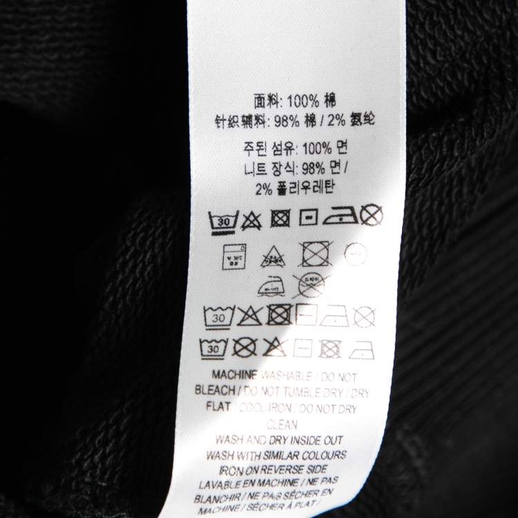 Pre Owned Burberry Black Love Print Cotton Zip Front Hooded Jacket S