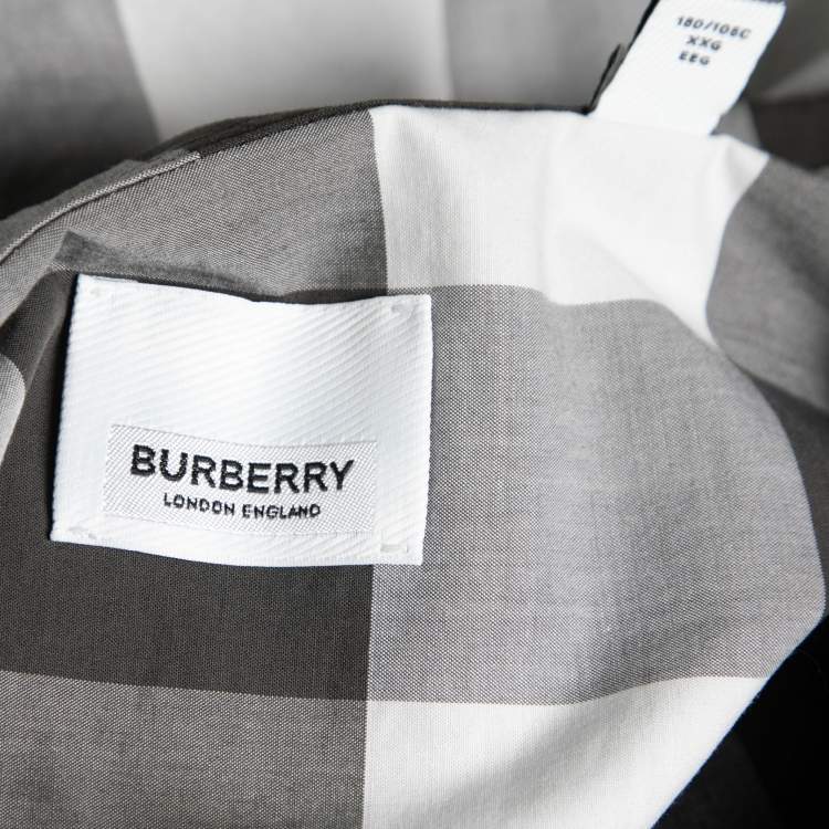 Pre Owned Burberry Black Checked Cotton Button Front Shirt XXL