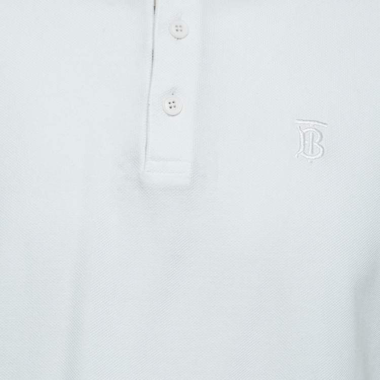 مملوكة مسبقًا Burberry White Cotton Polo T-Shirt XL