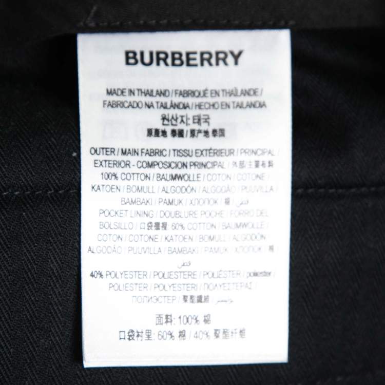 Pre Owned Burberry Black & Beige Chequer Jacquard Tailored Shorts L