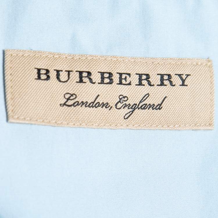 Pre Owned Burberry Blue Cotton Button Front Shirt M