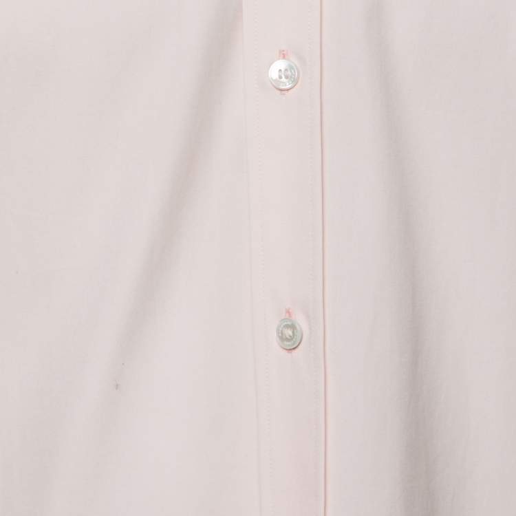 Pre Owned Burberry  Pink Cotton Button Front Shirt M