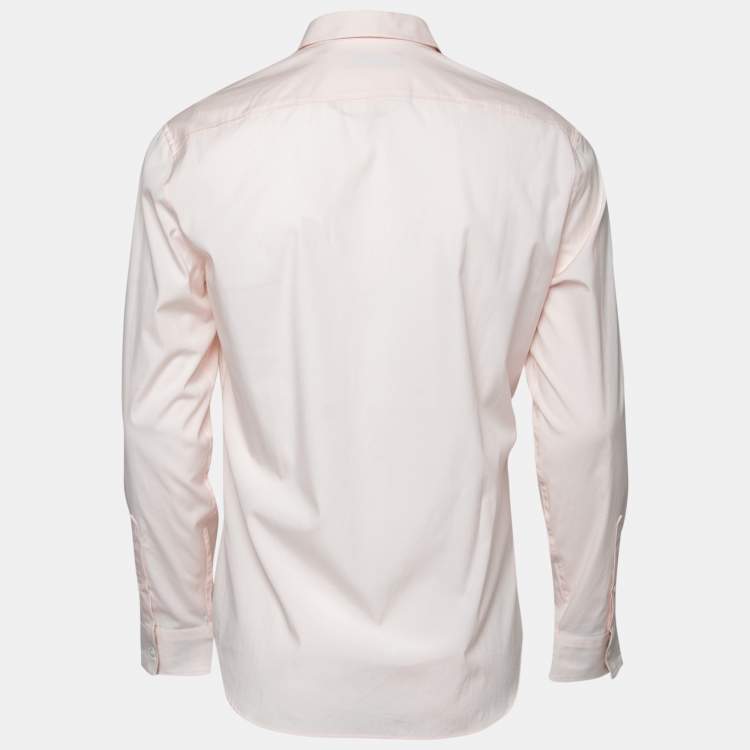 Pre Owned Burberry  Pink Cotton Button Front Shirt M