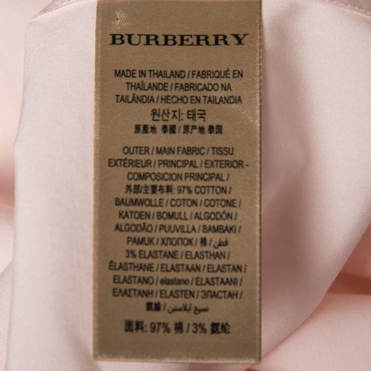 Pre Owned Burberry  Pink Cotton Button Front Shirt M