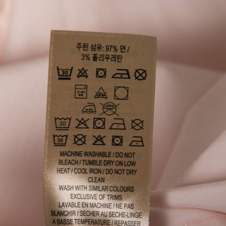 Pre Owned Burberry  Pink Cotton Button Front Shirt M