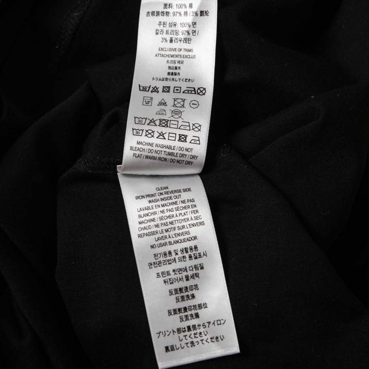 مملوكة مسبقًا Burberry Black Cotton Logo Appliqued Short Sleeve T-Shirt L