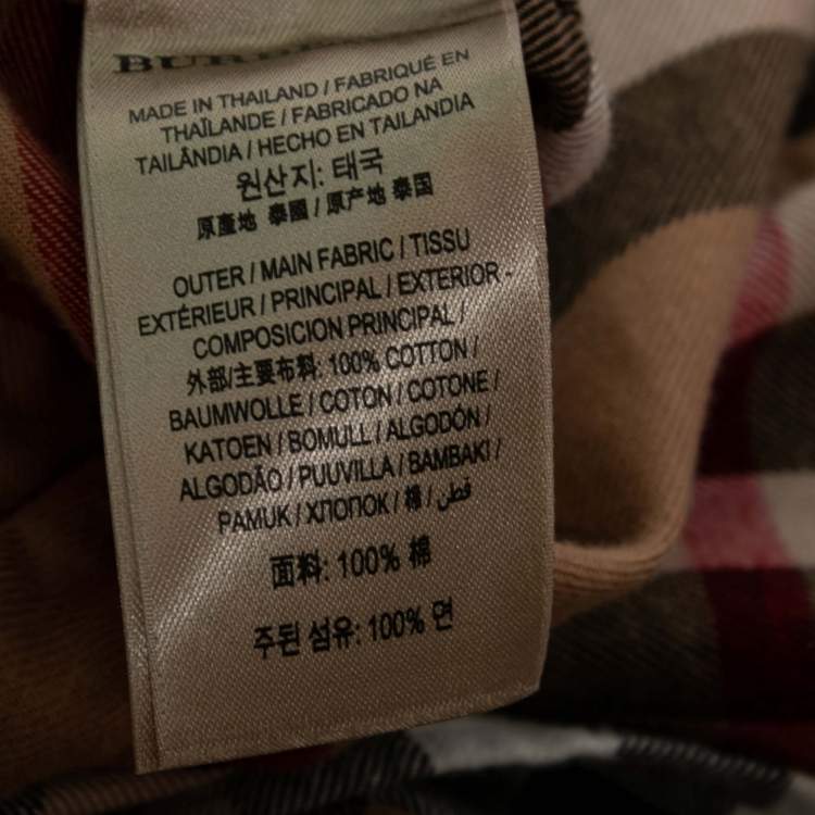 Pre Owned Burberry Beige Checked Flannel Button Front Shirt M