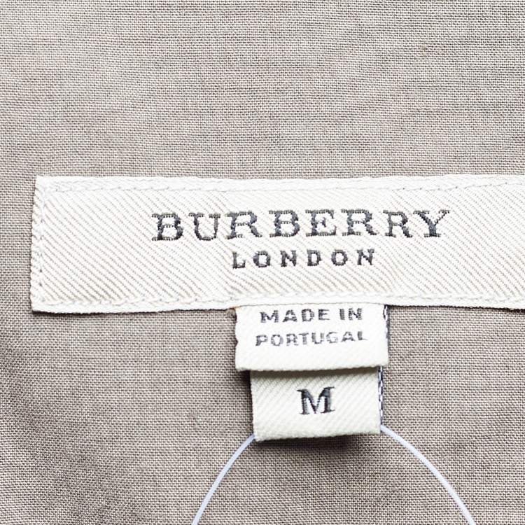 Pre Owned Burberry Khaki Cotton Short Sleeve Button Front Shirt M