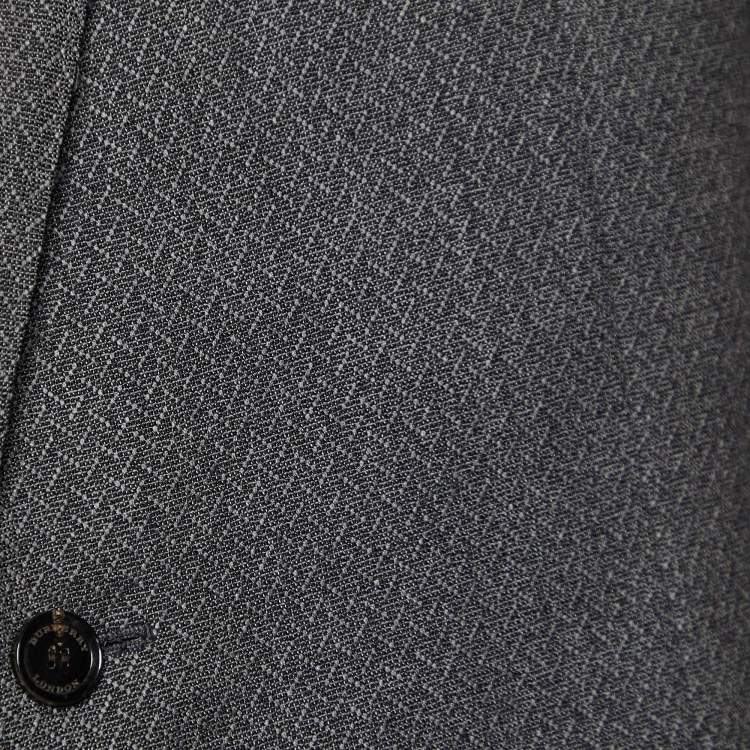 Pre Owned Burberry Grey Textured Wool Sandhurst Tailored Jacket  XXL