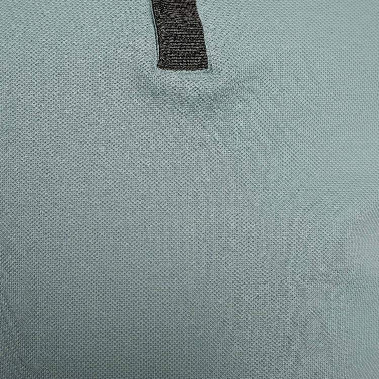 Pre Owned Burberry Sage Green Cotton Pique Polo T-Shirt L