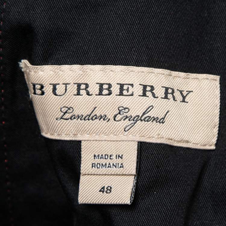 Pre Owned Burberry Red Tartan Wool Slim Fit Trousers M