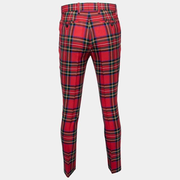 Red Tartan Pants Men - Slim Fit Plaid Pants