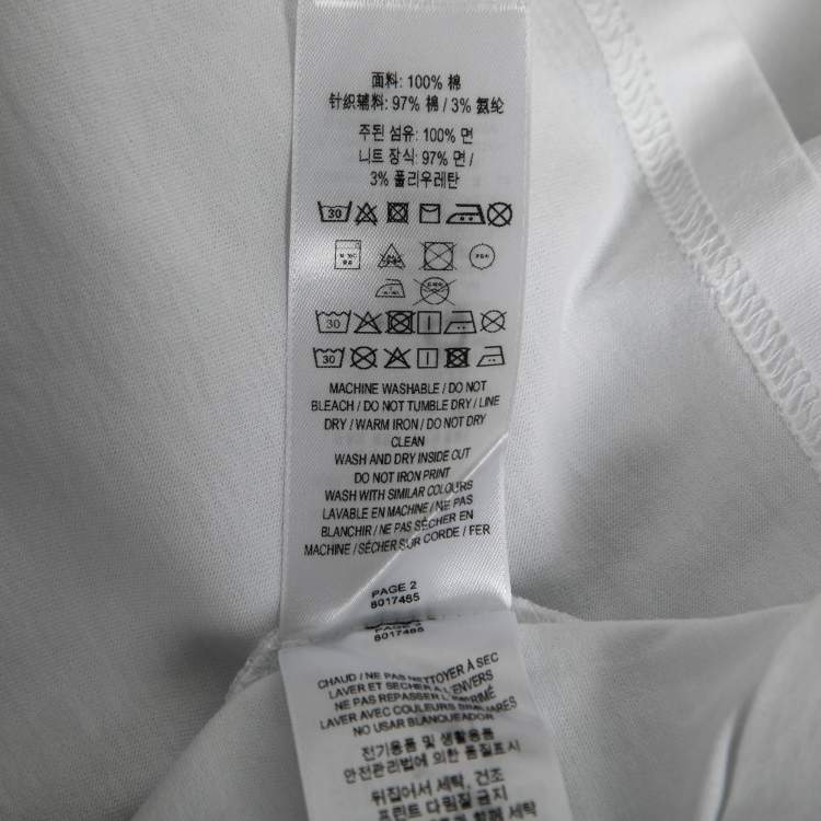 مملوكة مسبقًا Burberry White Cotton Logo Printed Round Neck T-Shirt M