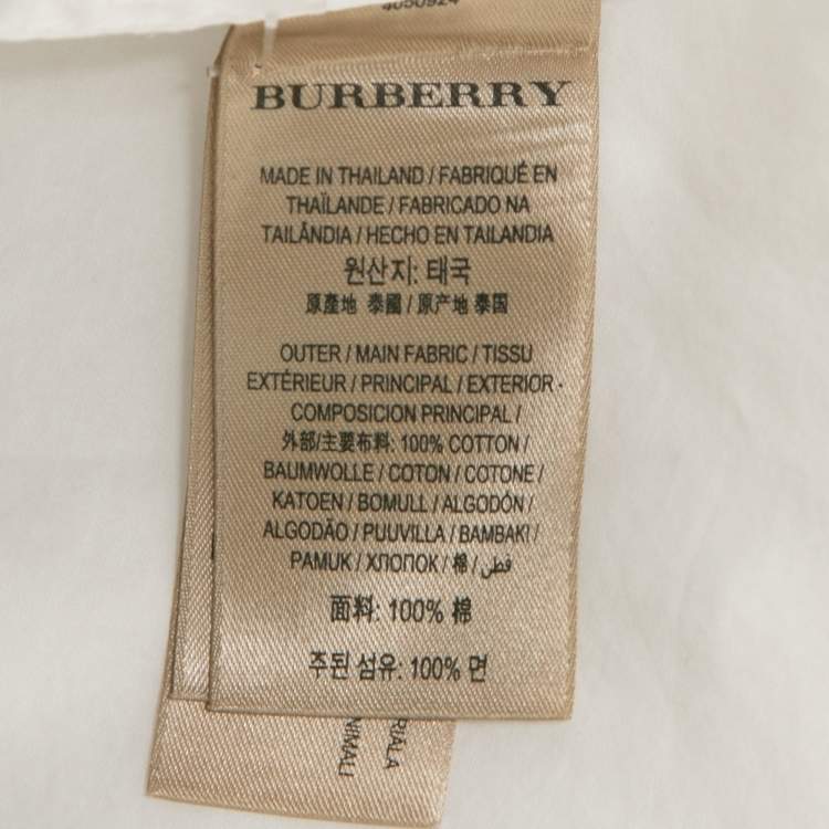 Pre Owned Burberry White Poplin Button Front Shirt M